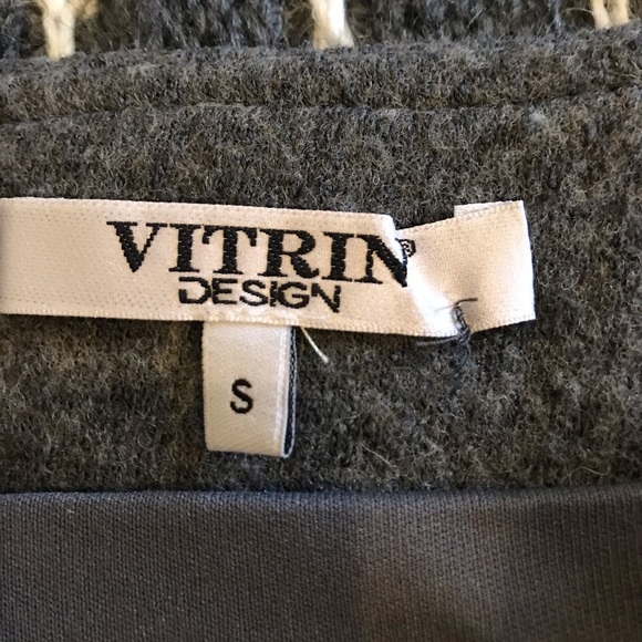 Vitrin Design Knit Gray White Midi Skirt size Small - Picture 3 of 8